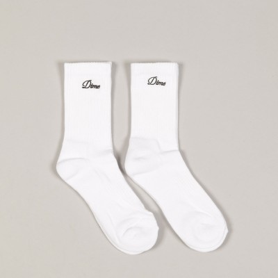 Dime Two Pack Crew Socks White